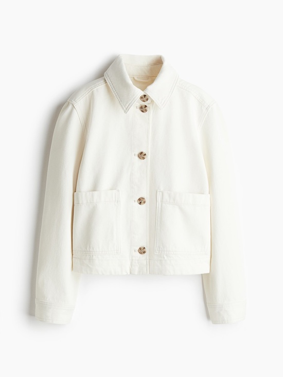 H&M Jackets & Blazers - NWOT H&M Women's Cream Cotton Button-Front Jacket